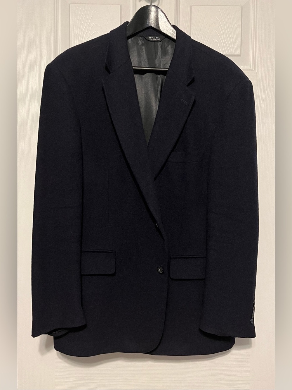 Bill Bliss, Men’s 100% cashmere hair, warm and cosy Sport Coat, navy, size 44R